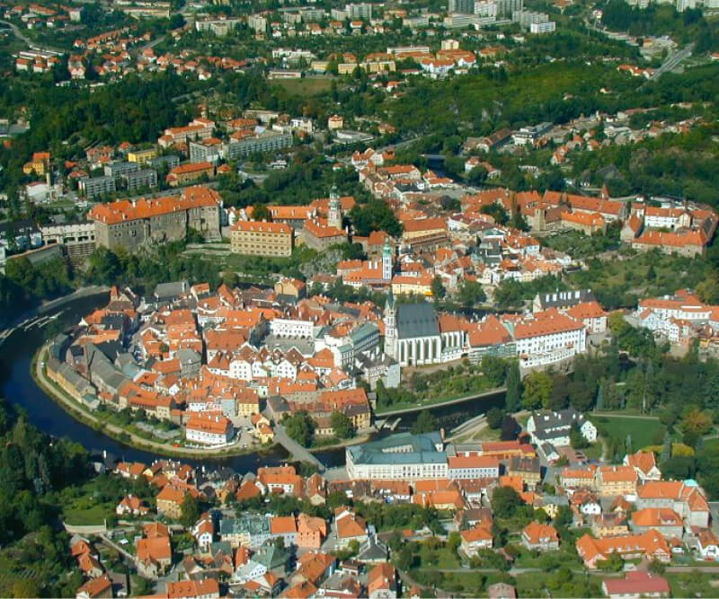 Český Krumlov z výšky