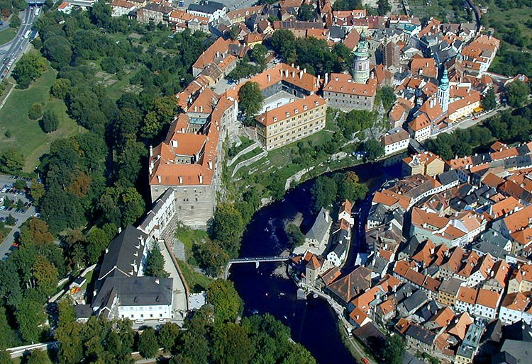 Český Krumlov z ptačí perspektivy